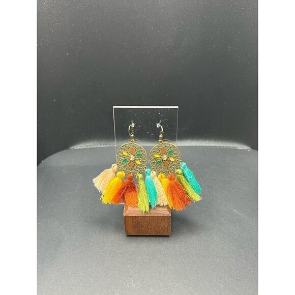 New! Multicolor Tassel Boho Earrings - Picture 2 of 5